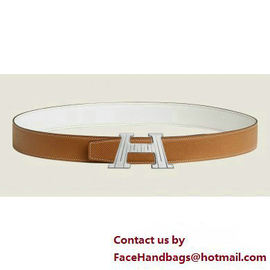 Hermes H Take Off belt buckle & Reversible leather strap 32 mm 12 2023